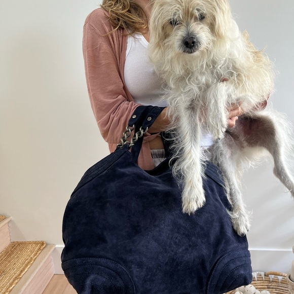 Free People NWTBBlue Suede Shopper Tote Crossbody Bag Elevate Day to Evening 🌈 - Picture 3 of 14